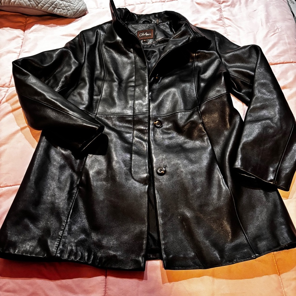 cole hann genuine leather jacket XL